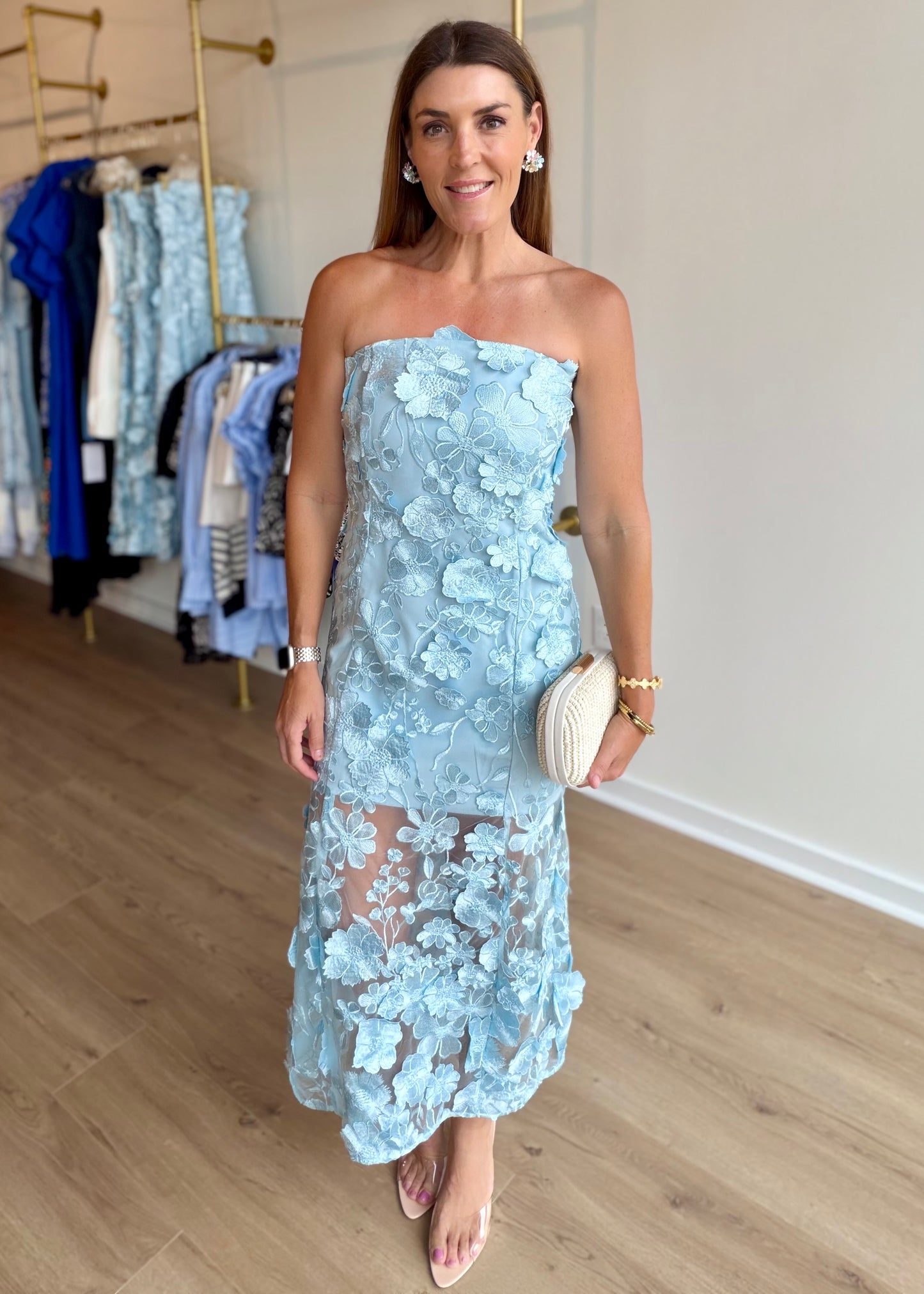 Floral Embroidered Midi Dress