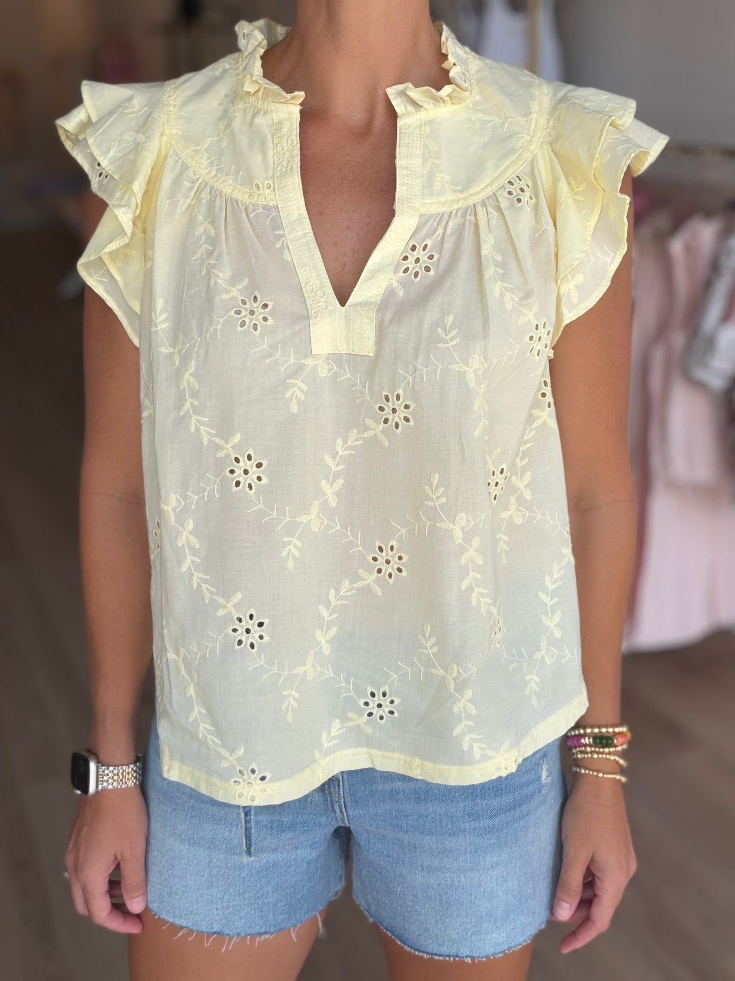 Yolo Eyelet Blouse