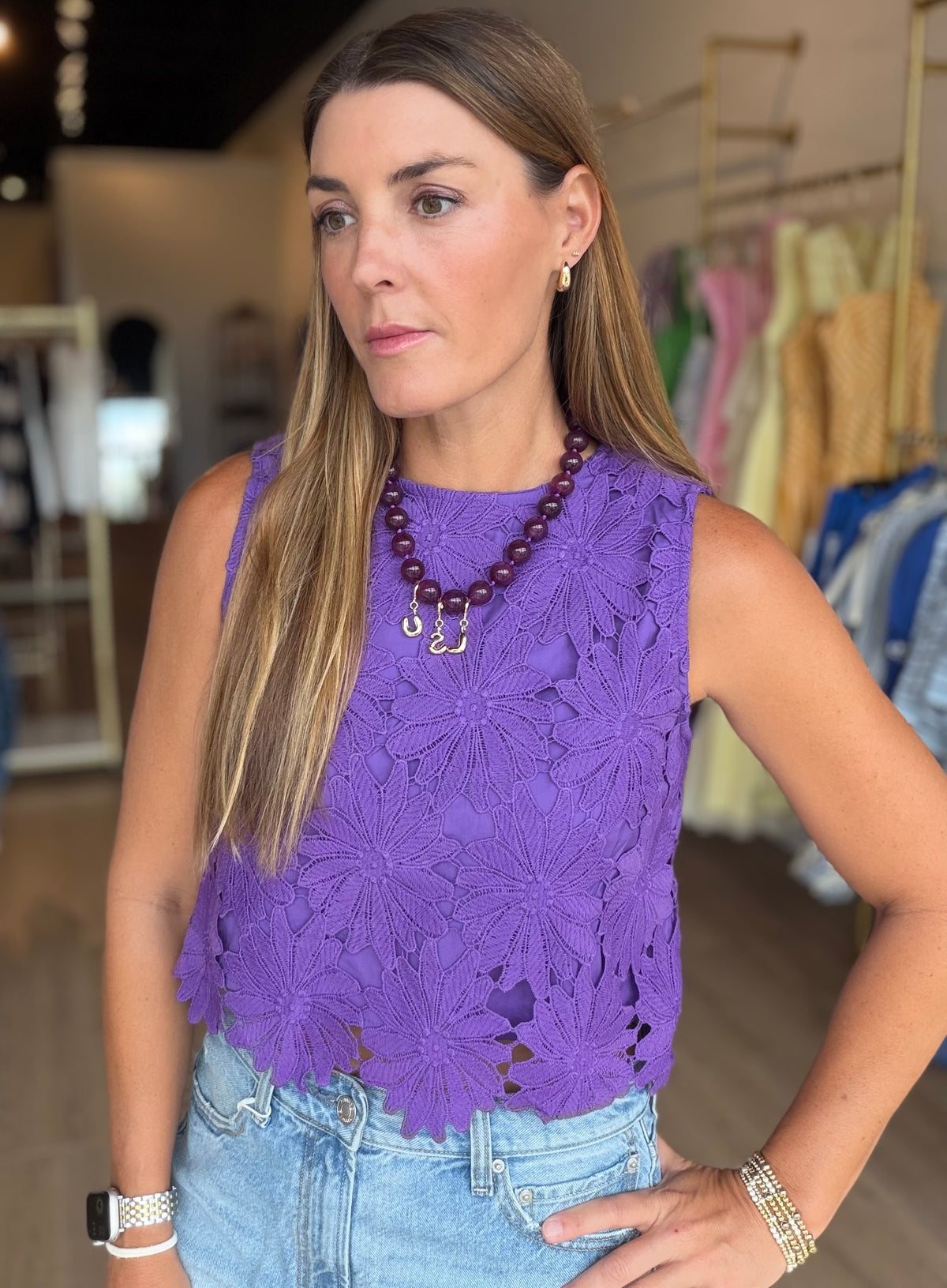 Lacey Purple Top