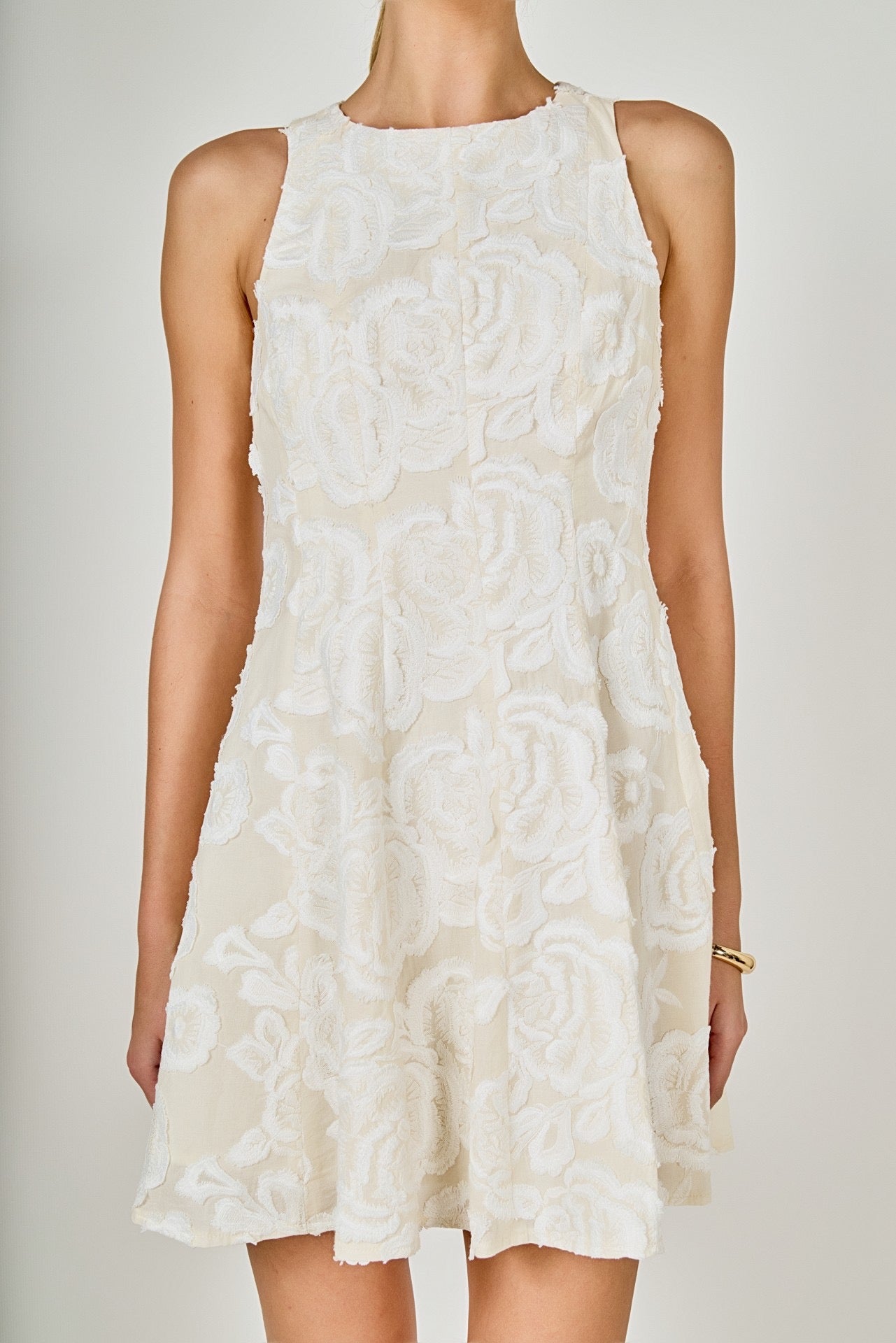 Cream Florals Dress