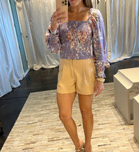 dusty lilac floral blouse