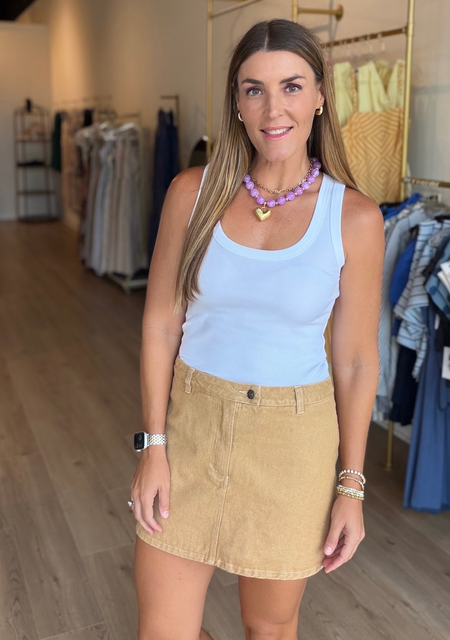 Mustard Denim Skort