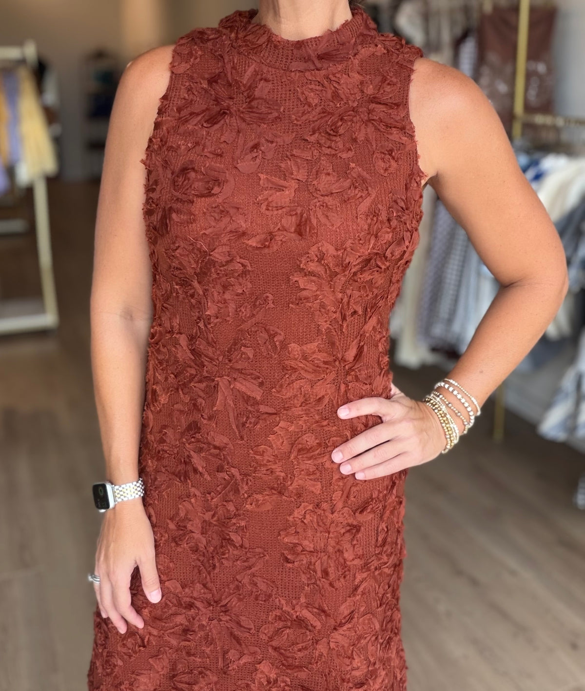 Rust Applique Midi