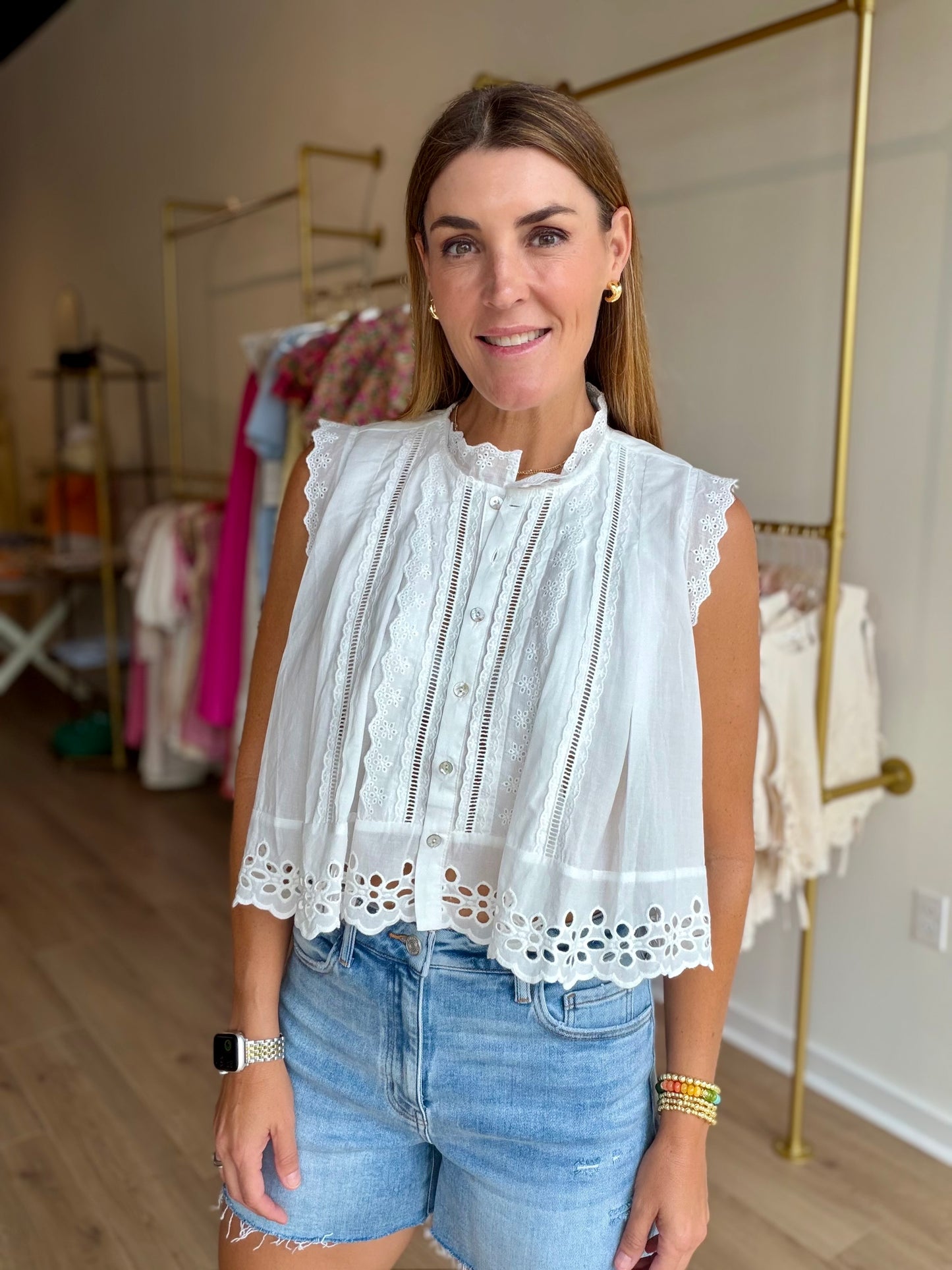 Broderie Eyelet Blouse