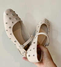 ivory rhinestone ballet flat