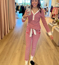 henley stripe pj set