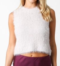 Eyelash sleeveless sweater