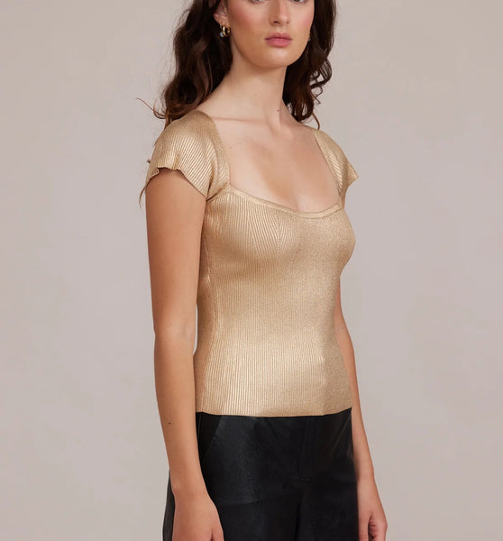 gold knit top