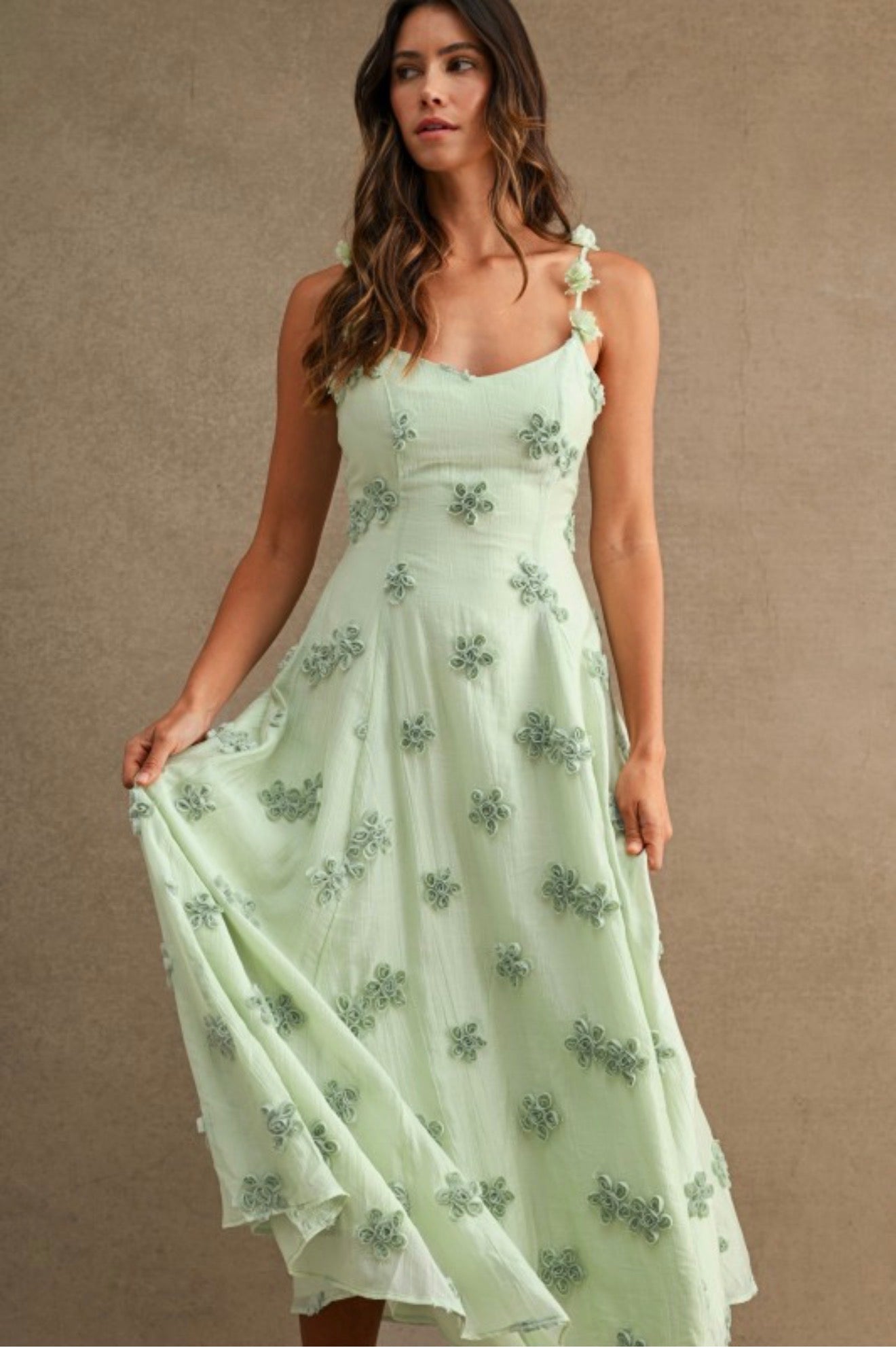 Mint Florals Midi