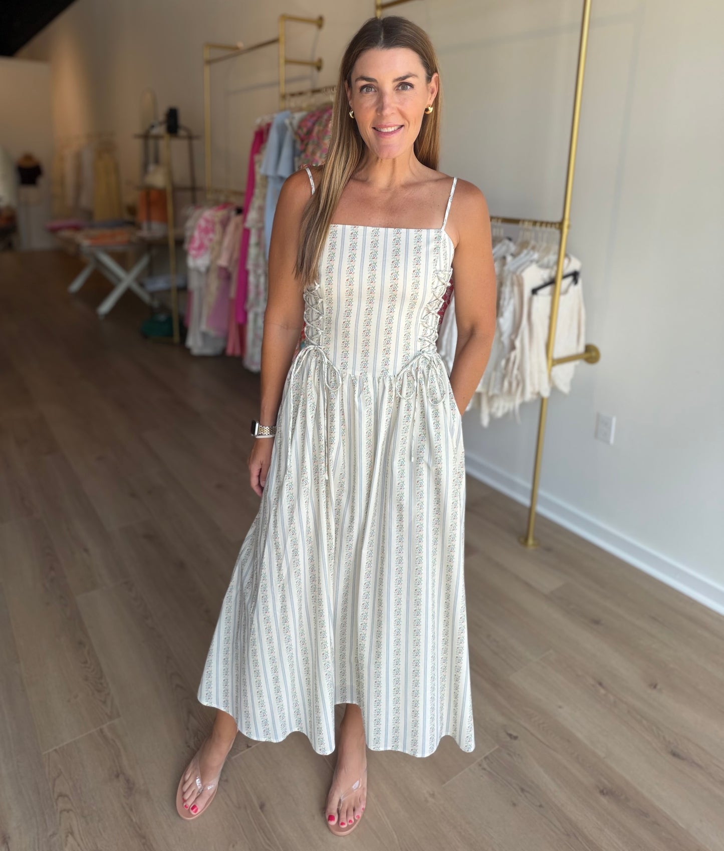 Stripe Corset Midi