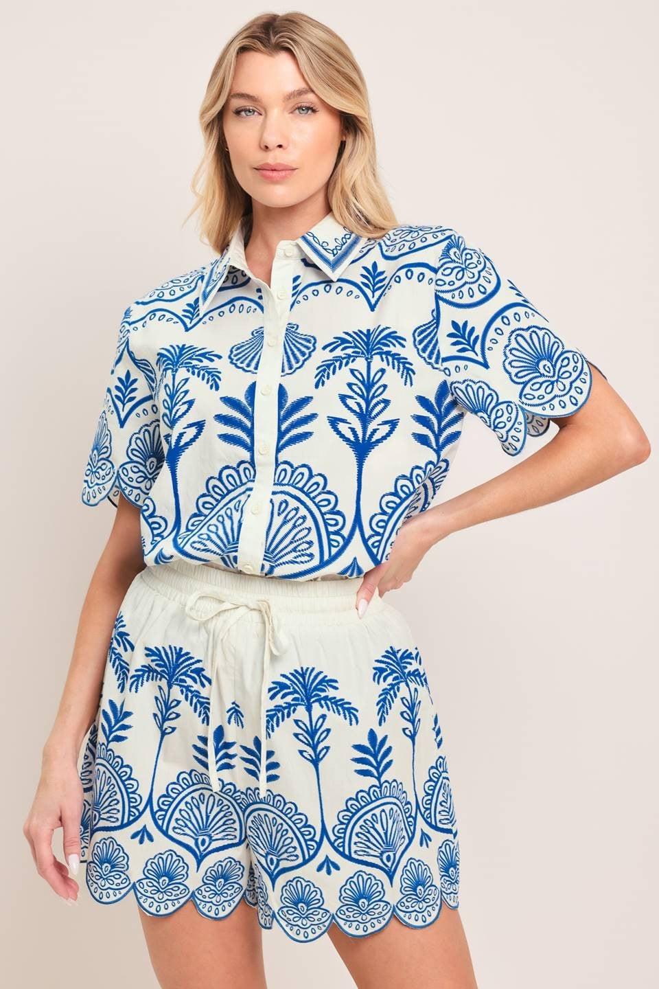 Printed Blues Blouse