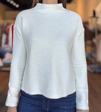 textured mock neck sweater