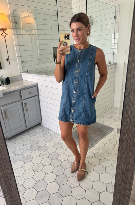 Denim Button Up Shift