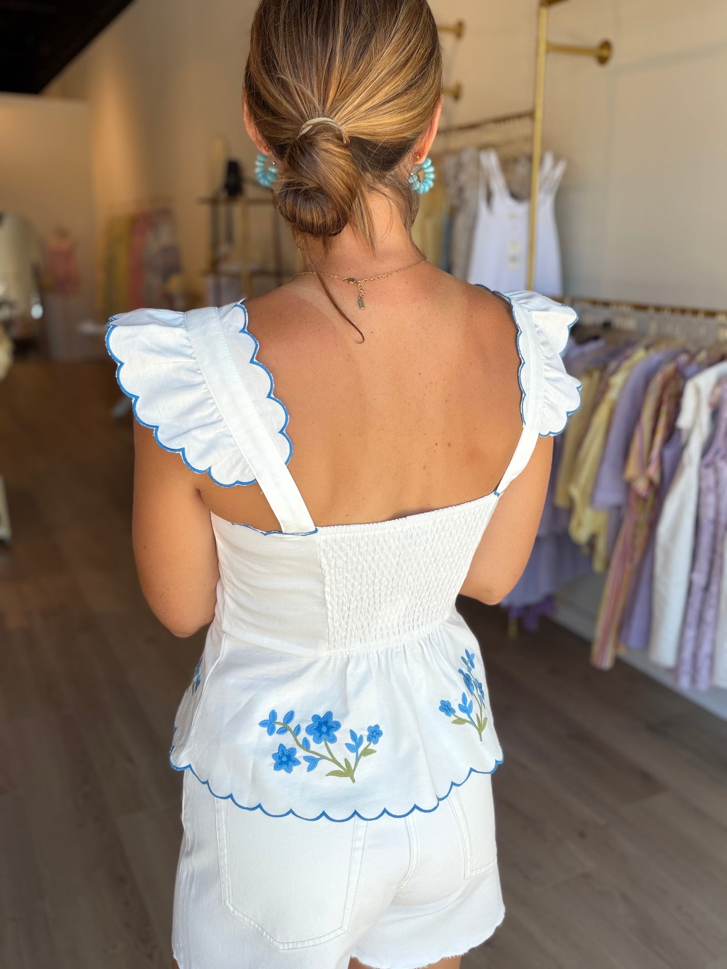 Floral Scallop Top