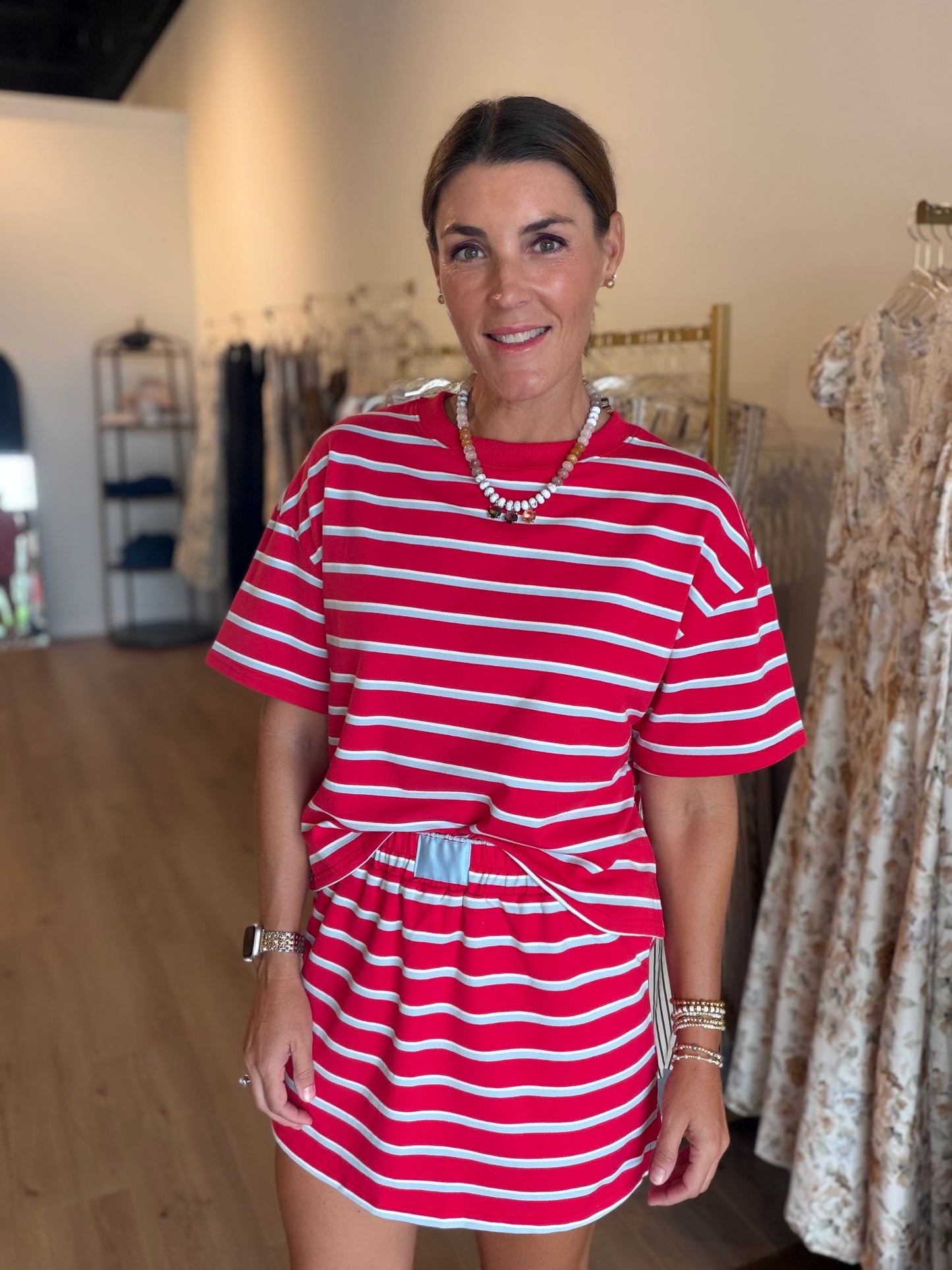 Stripe Terry Skort