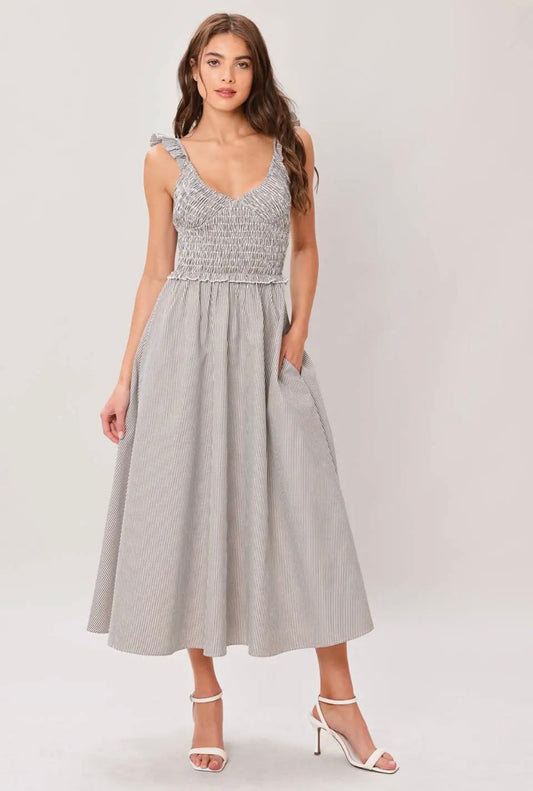 Ruffle Smock Midi