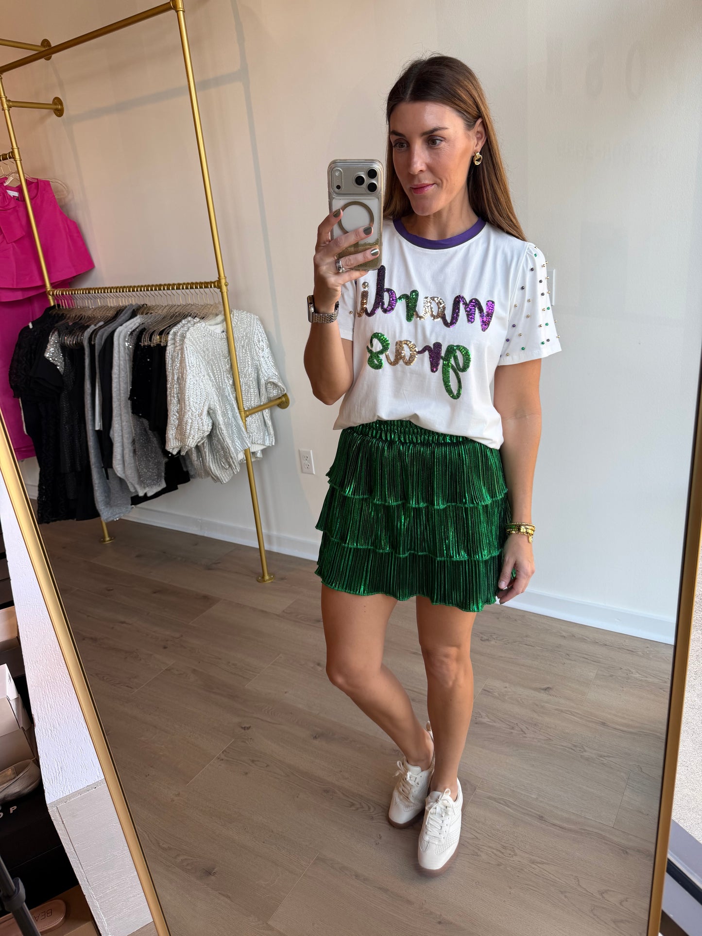 Ruffle Shimmer Skort
