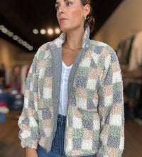 checkered sherpa jacket