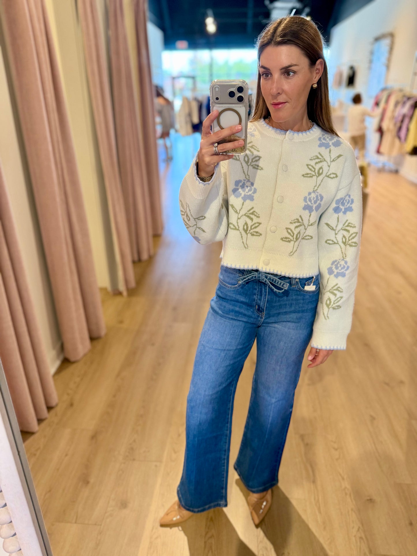 Floral Jacquard Cardigan