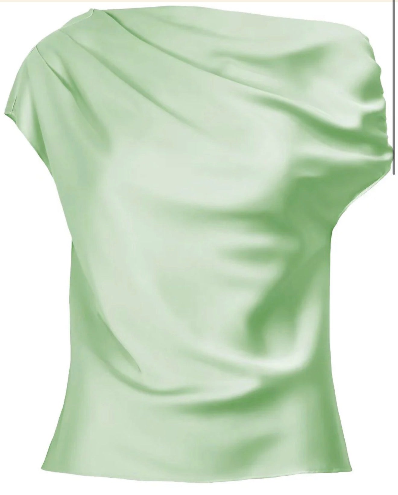 Mint Satin Top