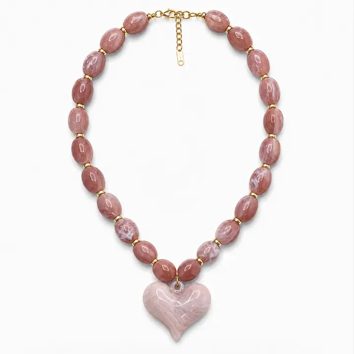 Marbled Heart Necklace