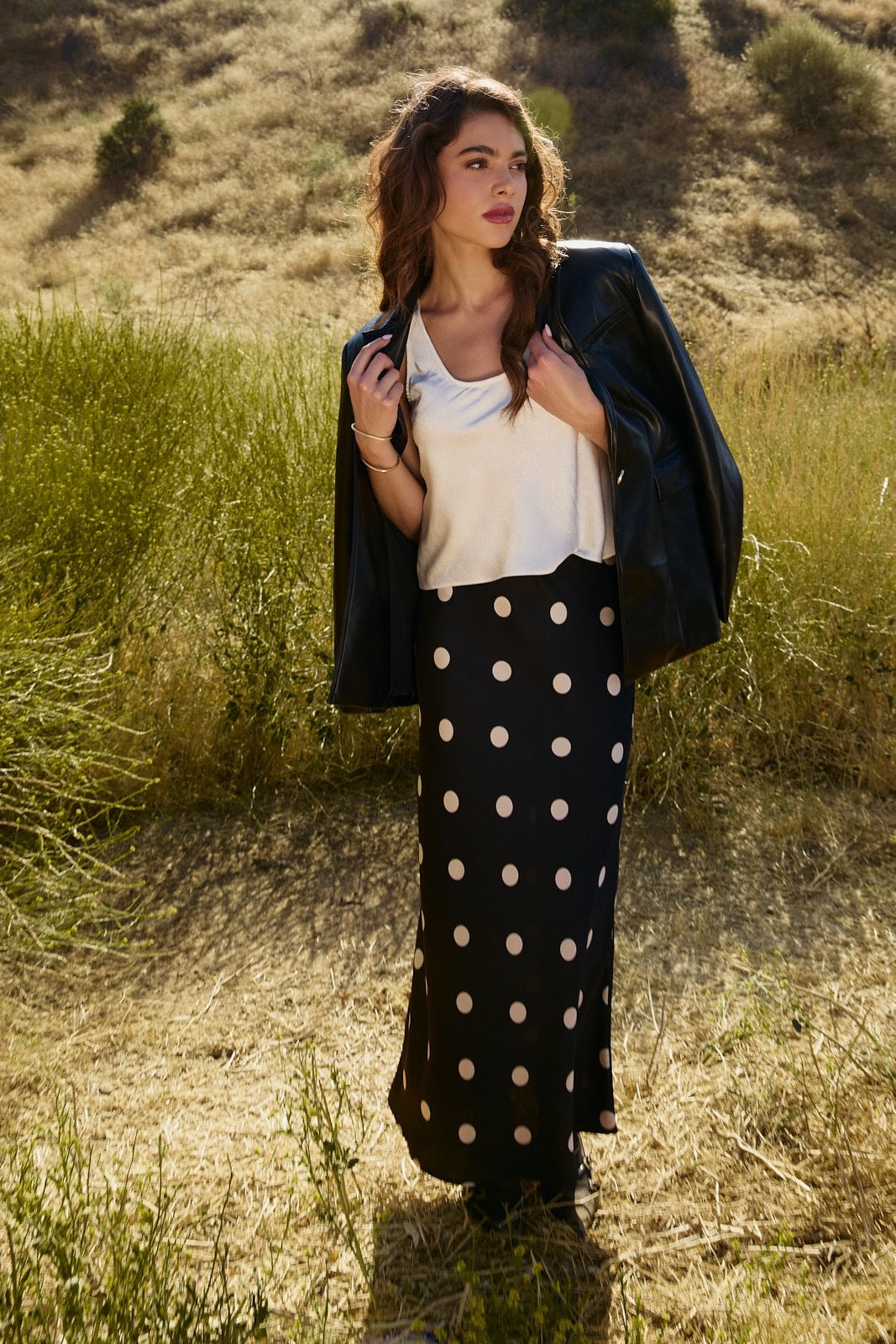 Polka Satin Maxi
