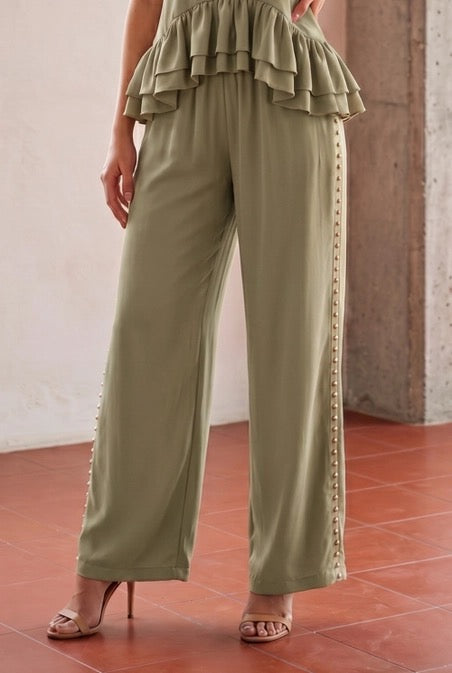 Sage Studded Trouser
