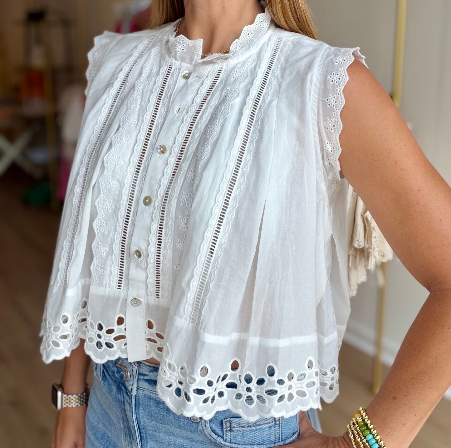 Broderie Eyelet Blouse