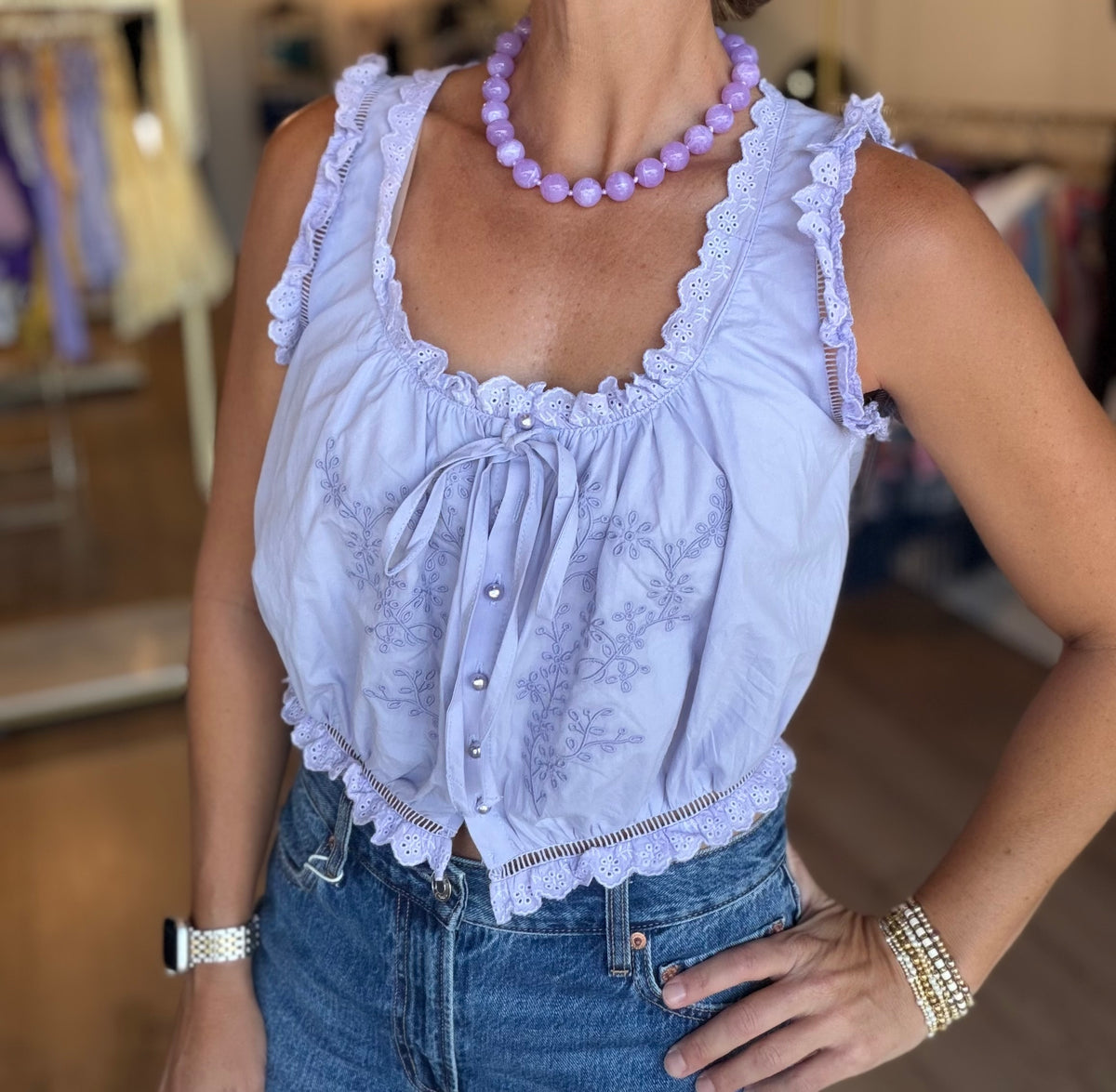 Angie Button Blouse