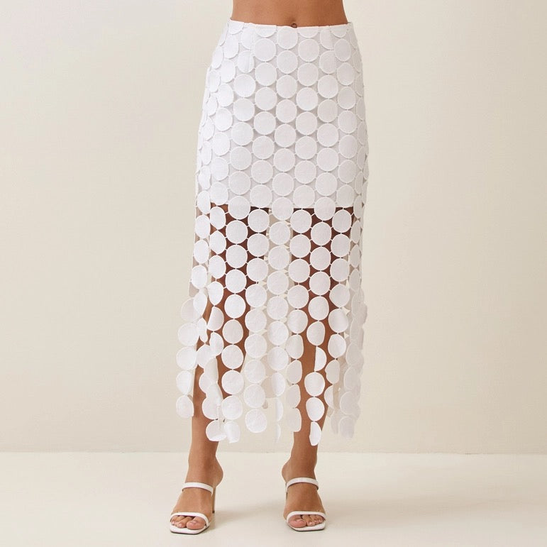 Crochet Cuts Midi Skirt