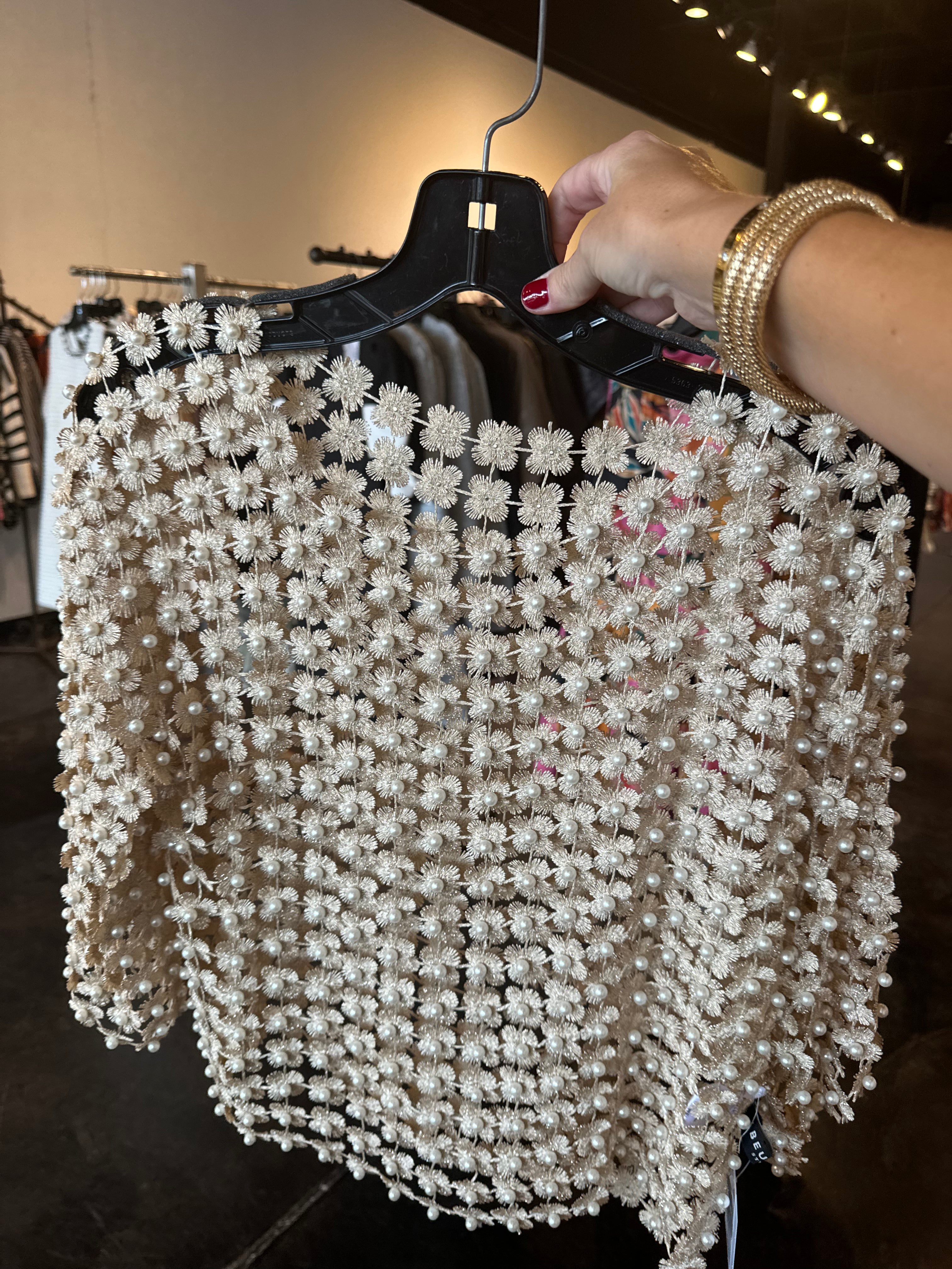 Pearl and Flower Top