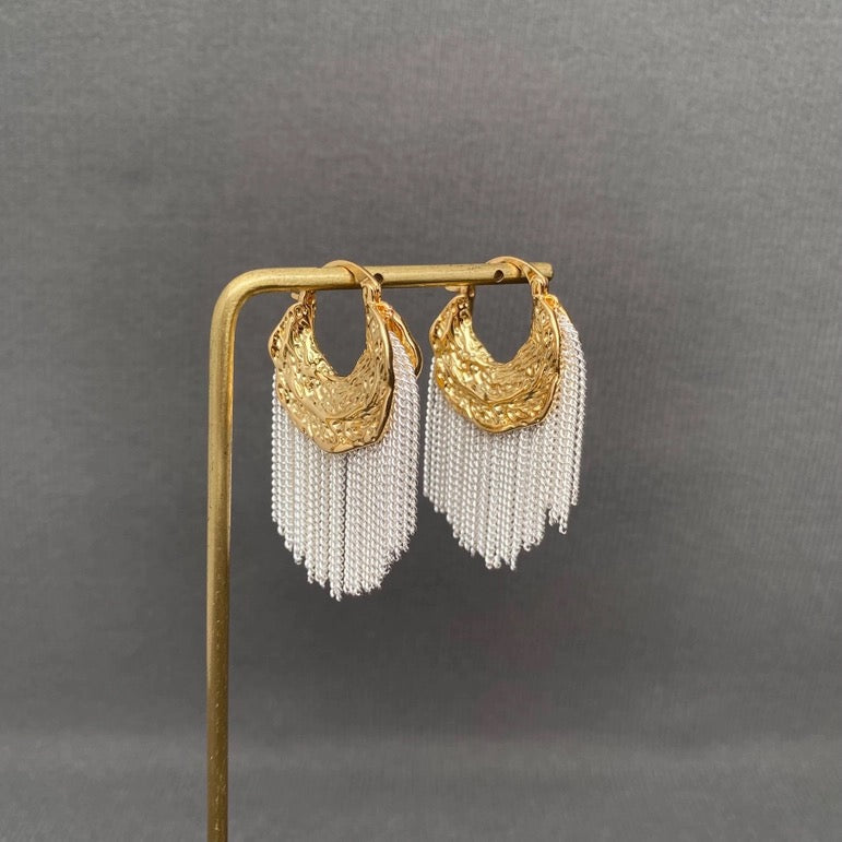 18K Plated Fringe Hoop