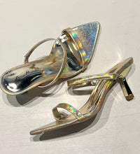 gold 2 strap heel