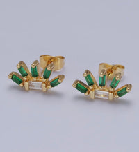 Green Baguette Earring