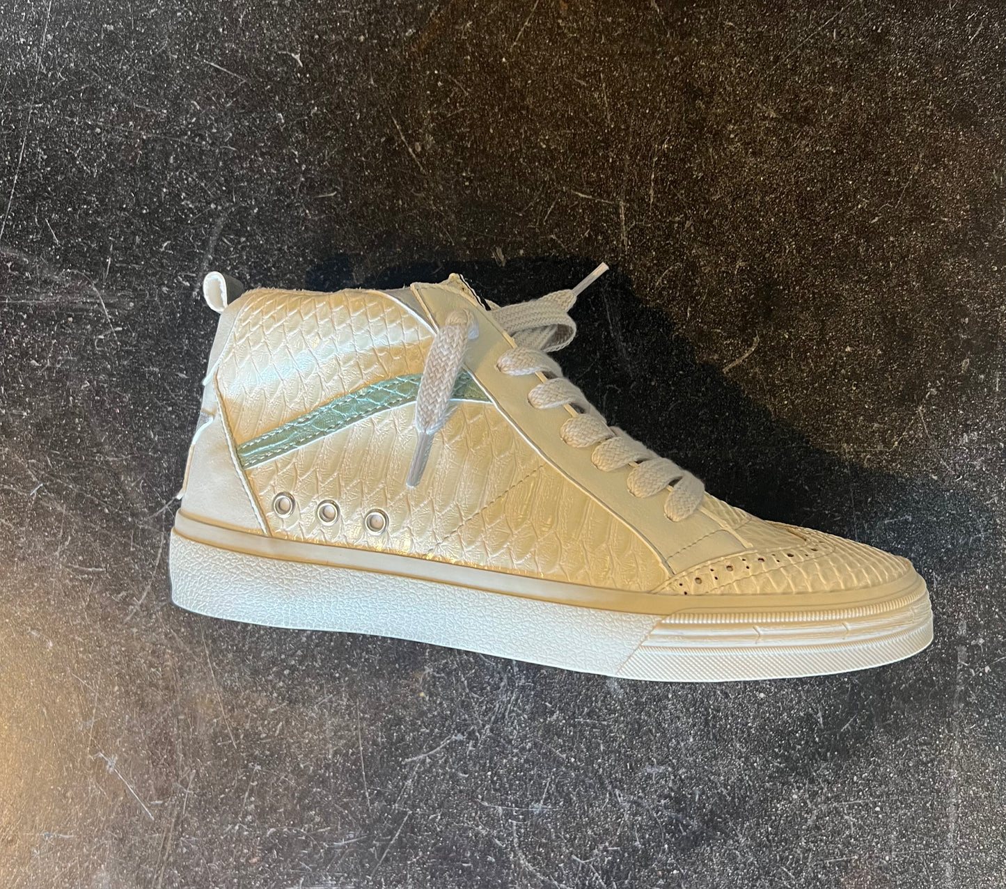 snake print high top sneaker