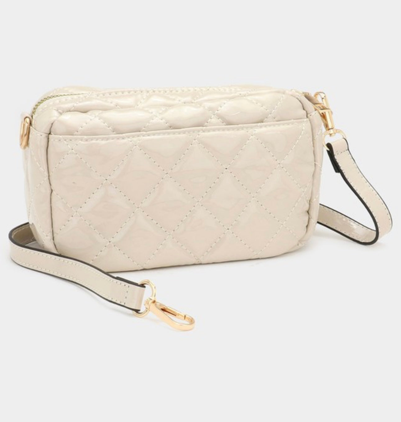quilted glossy crossbody
