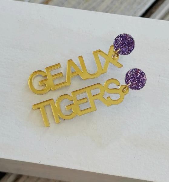 Acrylic Tigers Earring