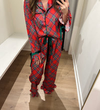 Festive Plaid Satin Pj Set