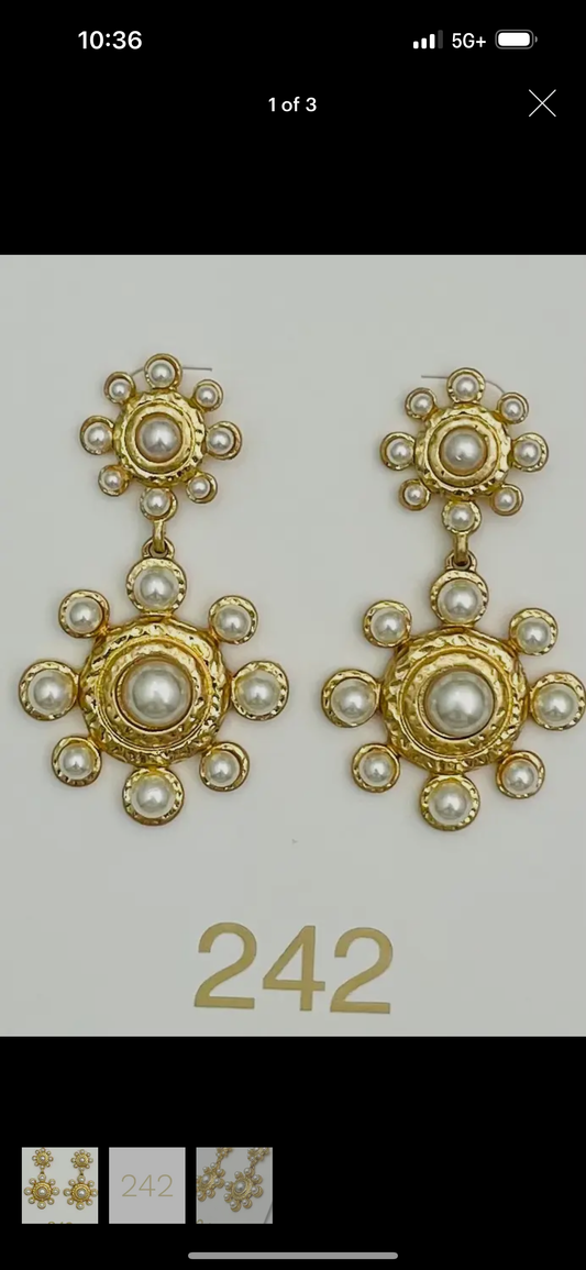 Floral Pearl Vintage Earring