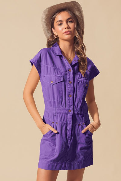 Button Up Purple Cowgirl Dress