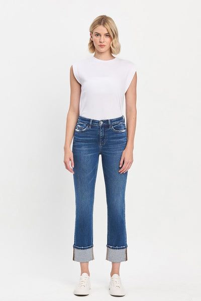 Cuffed Straight Leg Denim