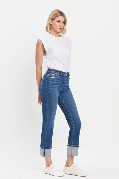 Cuffed Straight Leg Denim