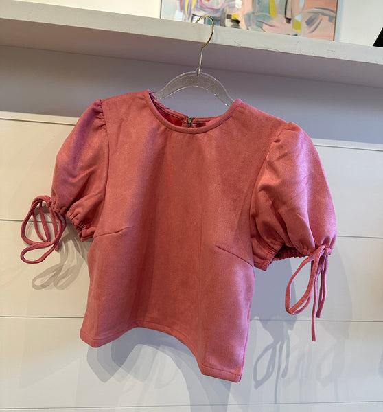 Piglet Pink Suede Top