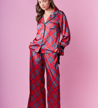 Festive Plaid Satin Pj Set