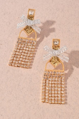 Champagne Bow Earring