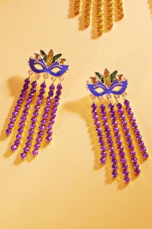 Mardi Gras Rhinestone Earring
