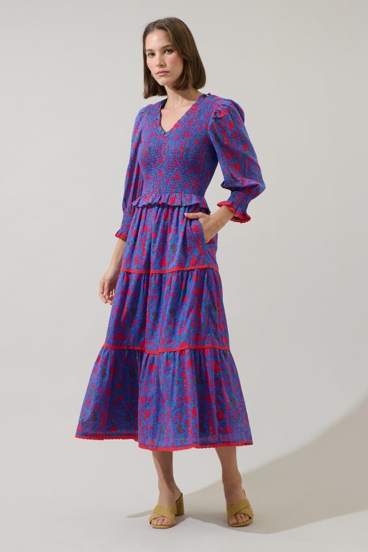 Tanya Smocked Midi