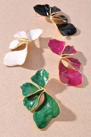 Green Leaf Stud Earring