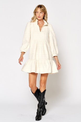 Ruffle Tweed Dress