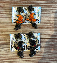 witch hat/broom seed bead earrings